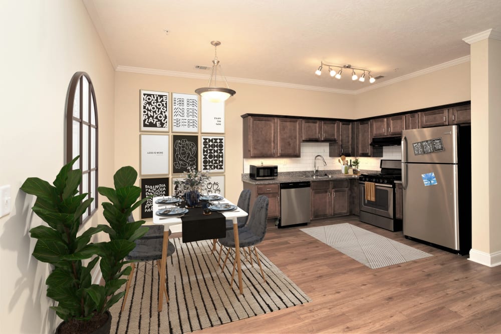 Kitchen with granite countertops at Sage Creek Apartments in Augusta, Georgia