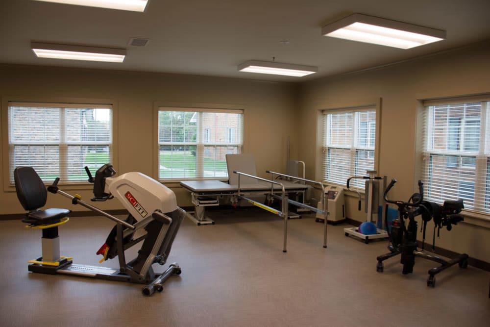 The rehabilitation room for residents at The Willows at Springhurst in Louisville, Kentucky