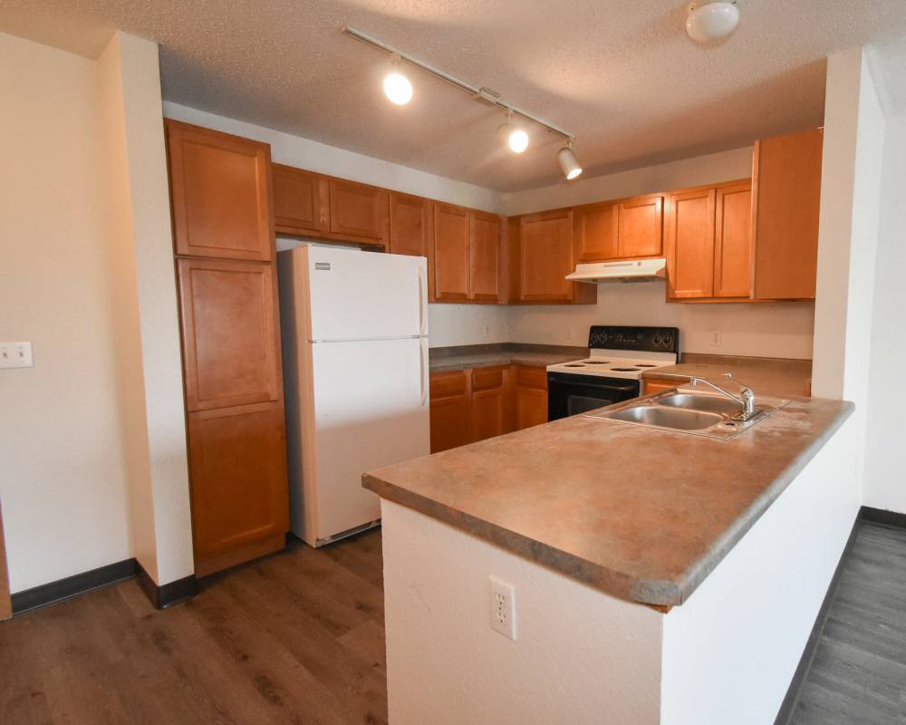 Kitchen at Vine Street Lofts in Des Moines, Iowa 