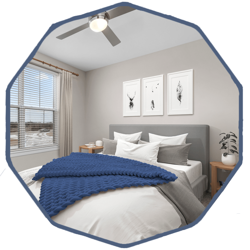 Bedroom with a comfortable bed at Jasper in St Peters, Missouri
