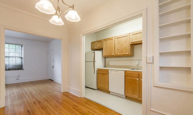 Hardwood flooring at Westminster and Amherst Apartments in Rochester, New York