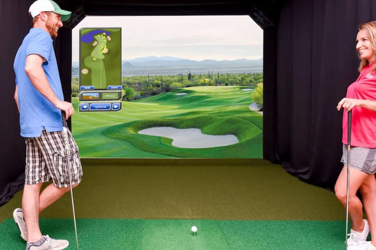 Indoor golf simulator at Maynard of Augusta in Augusta, Georgia