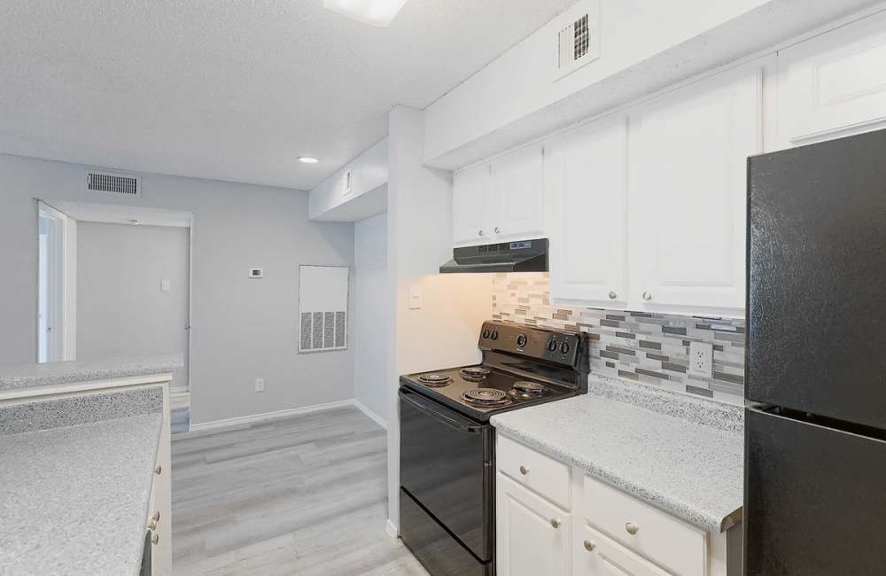 Fully equipped kitchen at Derby Park Apartments in Round Rock, Texas
