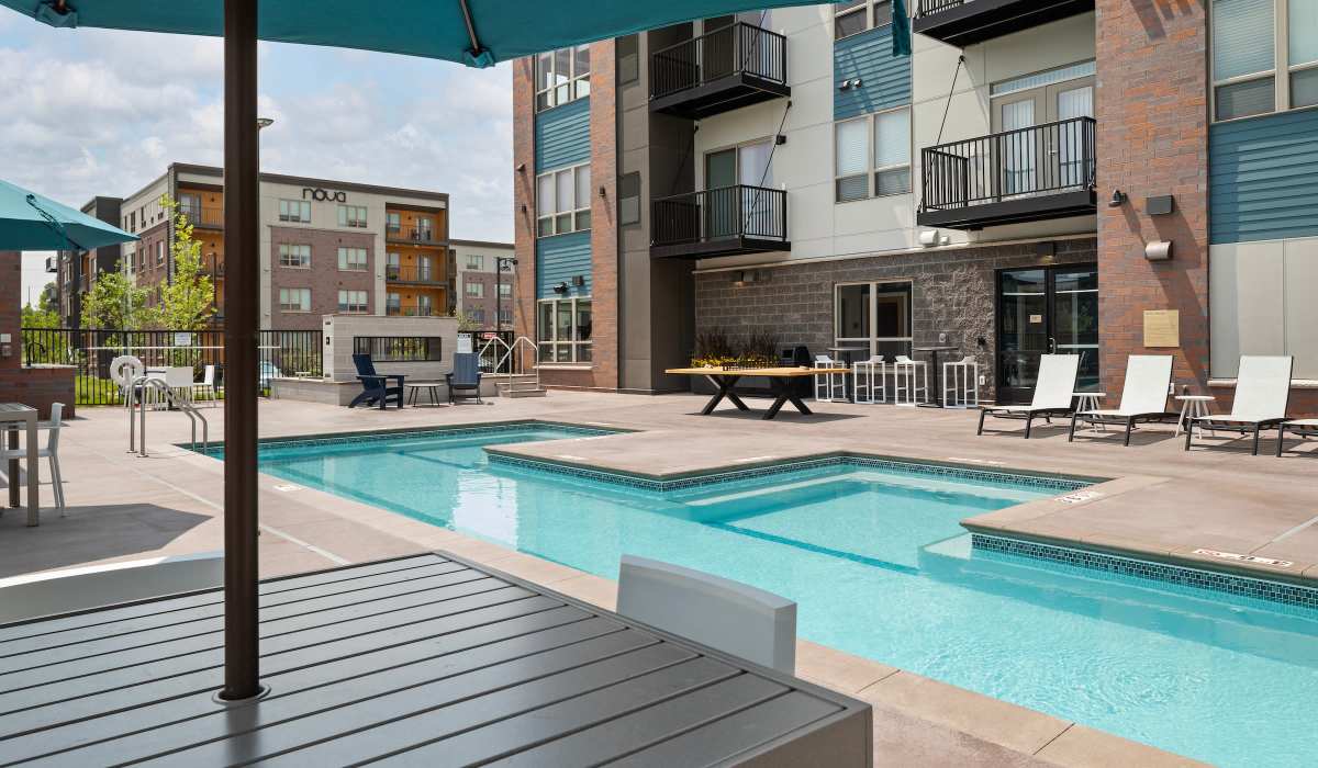 Resort style pool at Aster in Coon Rapids, Minnesota