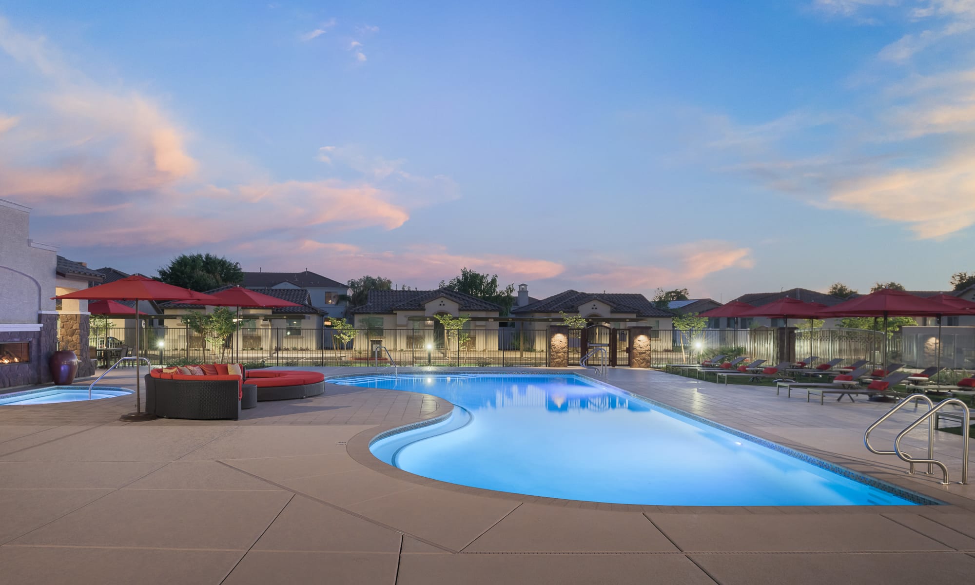 Resort-style pool at TerraLane at Canyon Trails South in Goodyear, Arizona