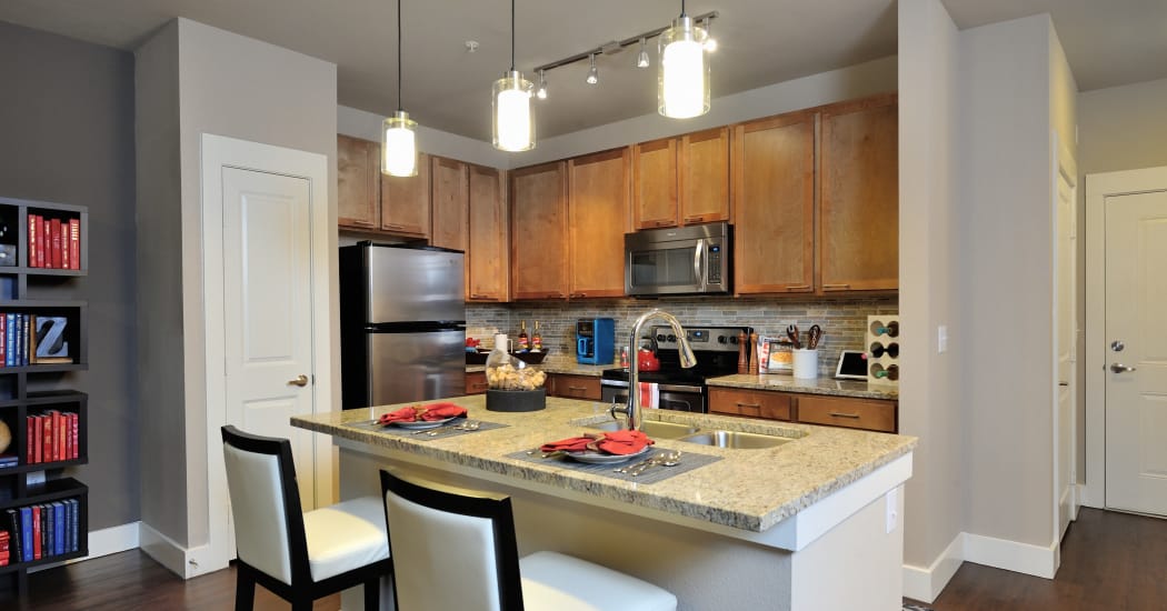 Modern, luxurious kitchen in one of Southstar Management I, LLC's luxury apartment homes
