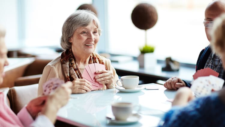 Seniors at The Gardens at Jackson Creek dining hall
