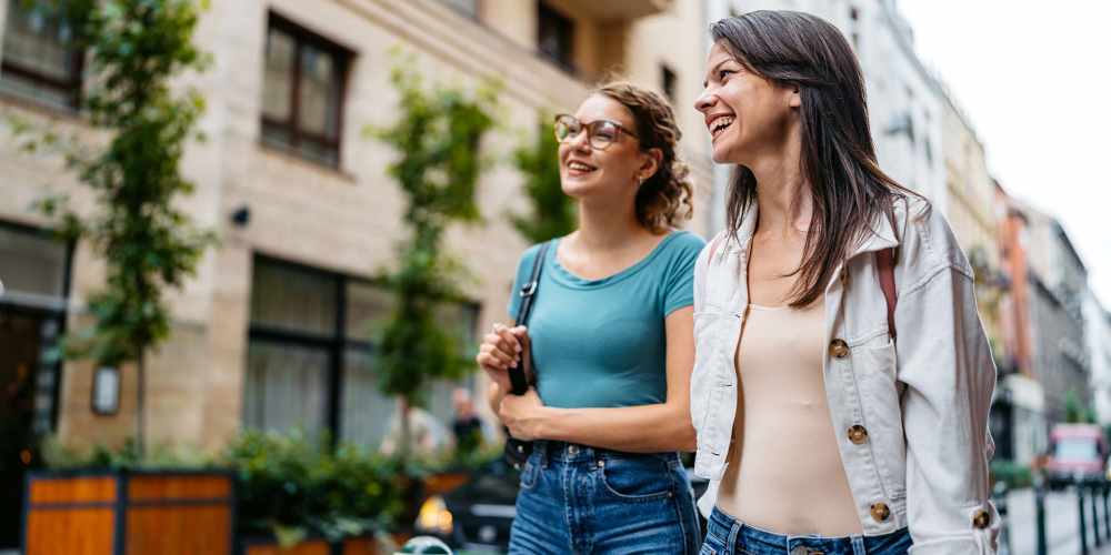 Women exploring the neighborhood at One Belmar Place in Lakewood, Colorado