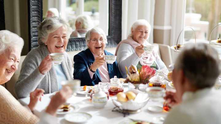 picture of senior ladies enjoying tea time together
