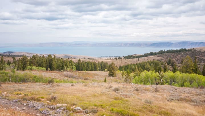 Bear Lake, bordering Utah and Idaho