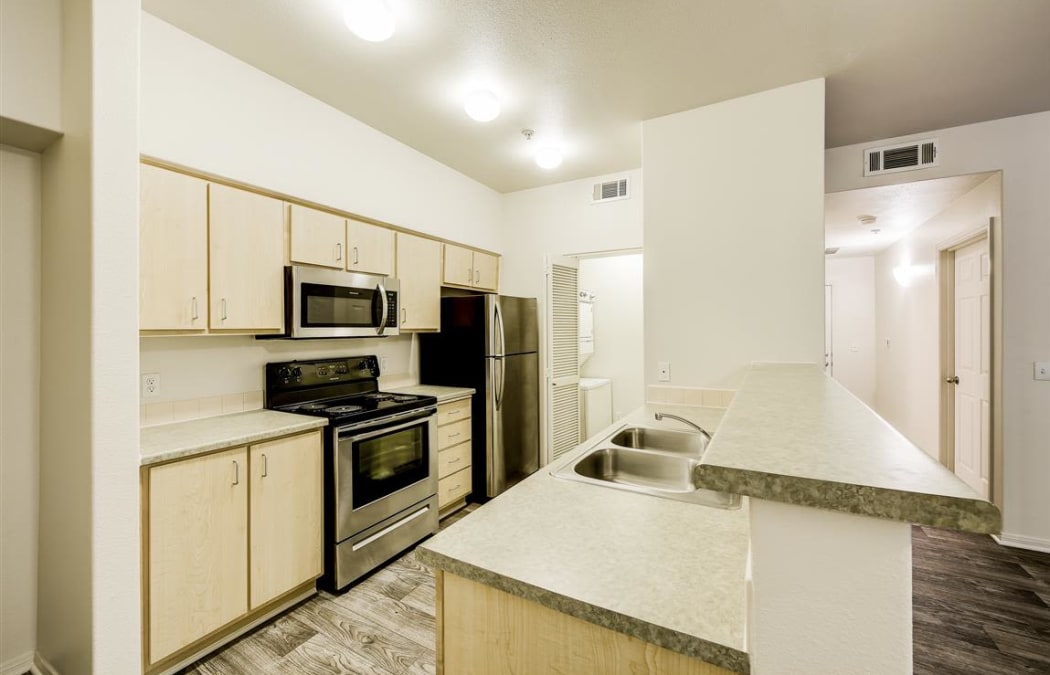 Modern kitchen with all the conveniences in model home at Sterling Pointe in Flagstaff, AZ