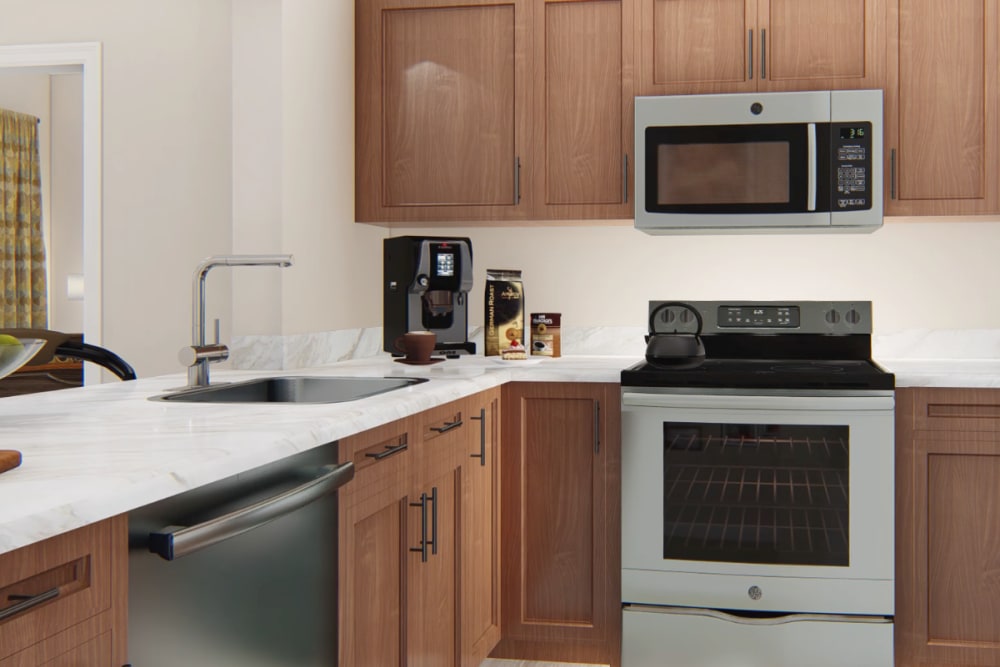 Architectural rendering of kitchen at Harmony at Kent in Dover, Delaware