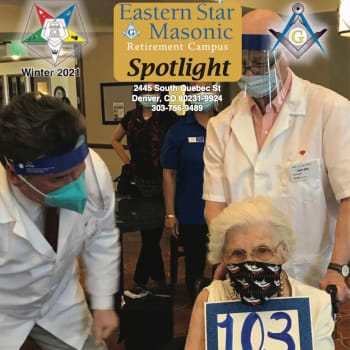 Senior man playing at Eastern Star Masonic Retirement Campus in Denver, CO