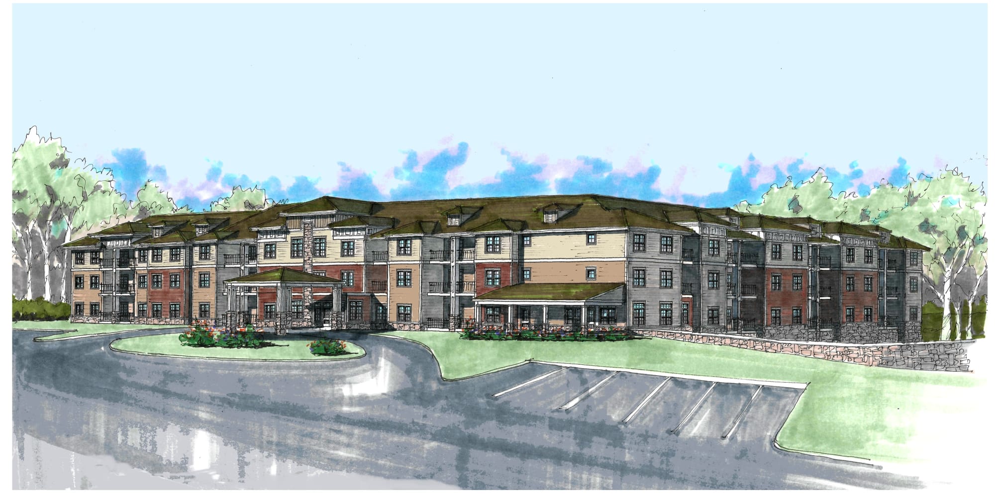 Rendering of Keystone Place at Wooster Heights in Danbury, Connecticut.