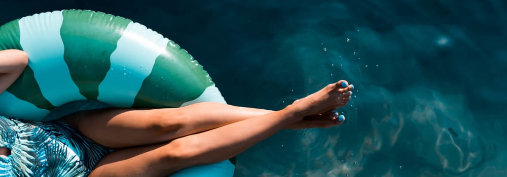 Resident in swimming pool at Malibu in Tucson, Arizona
