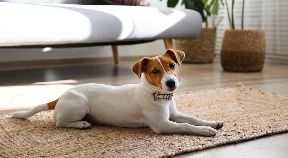 Dog in a pet-friendly apartment at The Meadowlark at Fairview, Fairview, Oregon 