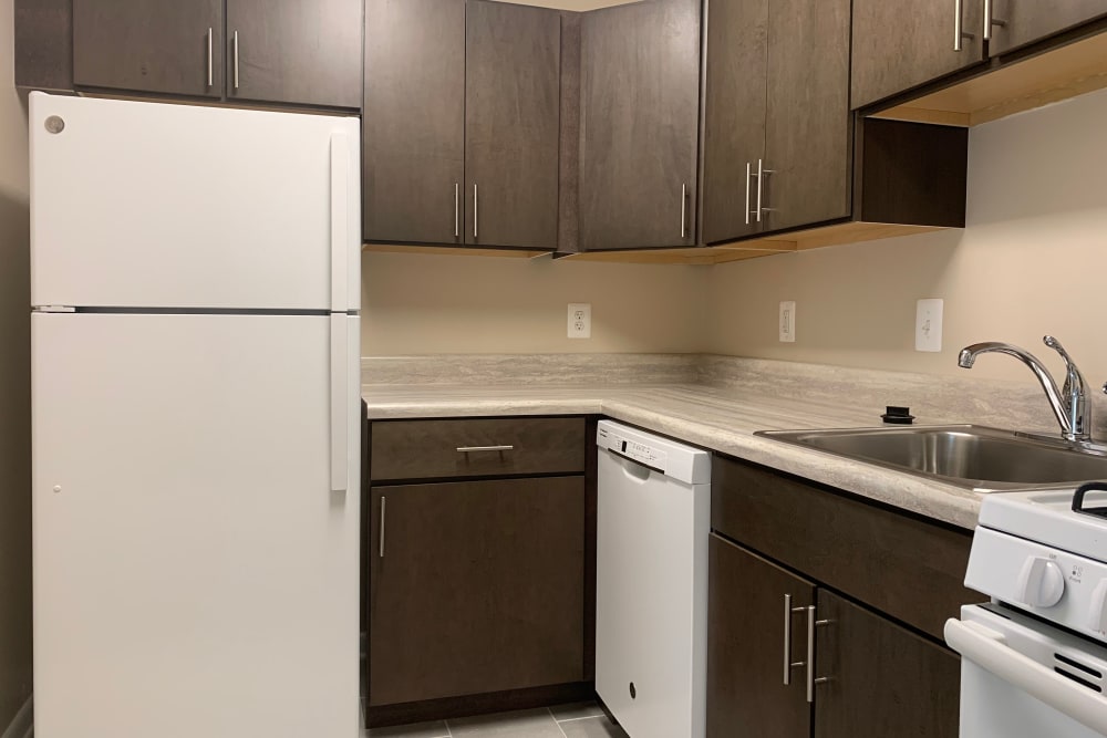 Newly renovated kitchen at Randle Hill Apartments in Washington, District of Columbia