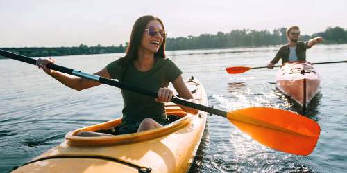 Kayaking near Edgewater at Virginia Lake in Reno, Nevada