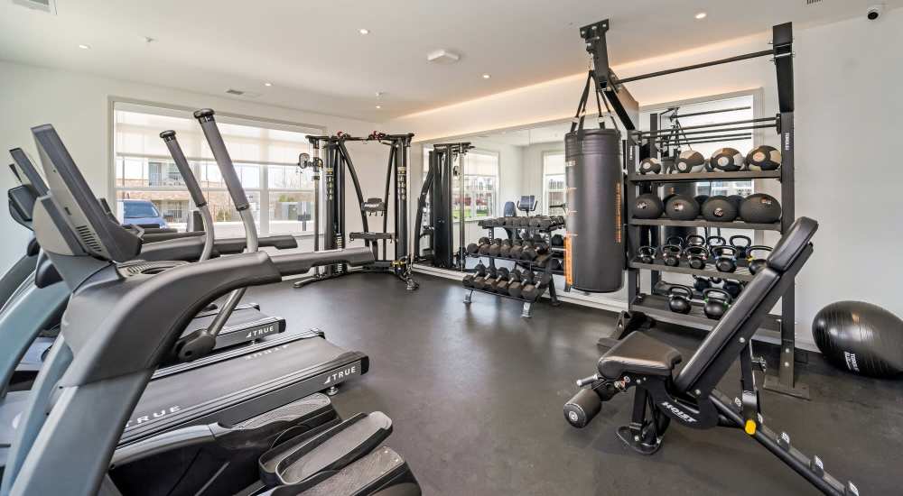 Fitness center at The Warrick in Nashville, Tennessee