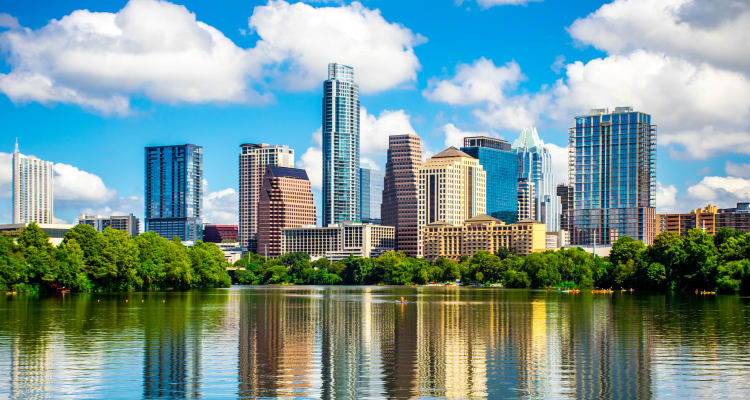 Beautiful view of downtown near Meritage at Steiner Ranch in Austin, Texas