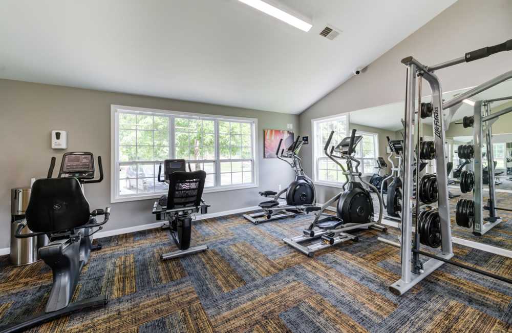 Fitness center at Chason Ridge Apartment Homes in Fayetteville, North Carolina