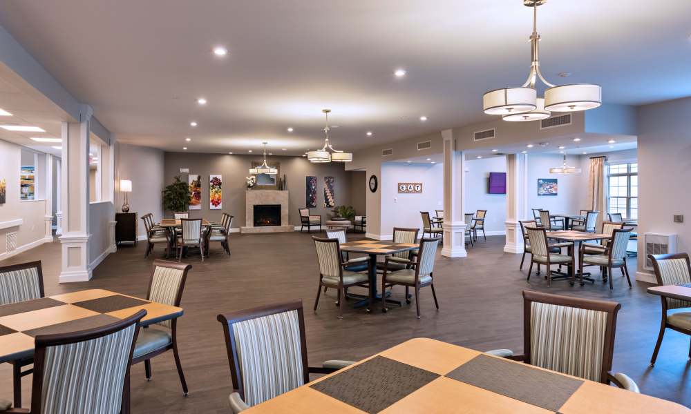 Indoor seating at Keystone Place at Beachwalk in Fort Myers, Florida