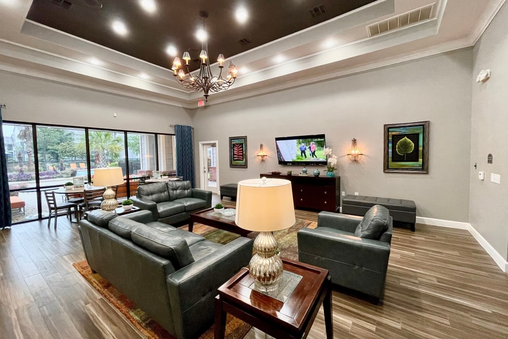 Resident lounge at The Abbey at Grant Road in Houston, Texas