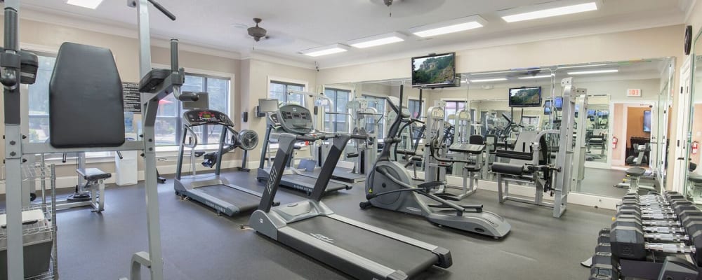 Fitness center at Villas at Houston Levee West Apartments in Cordova, Tennessee