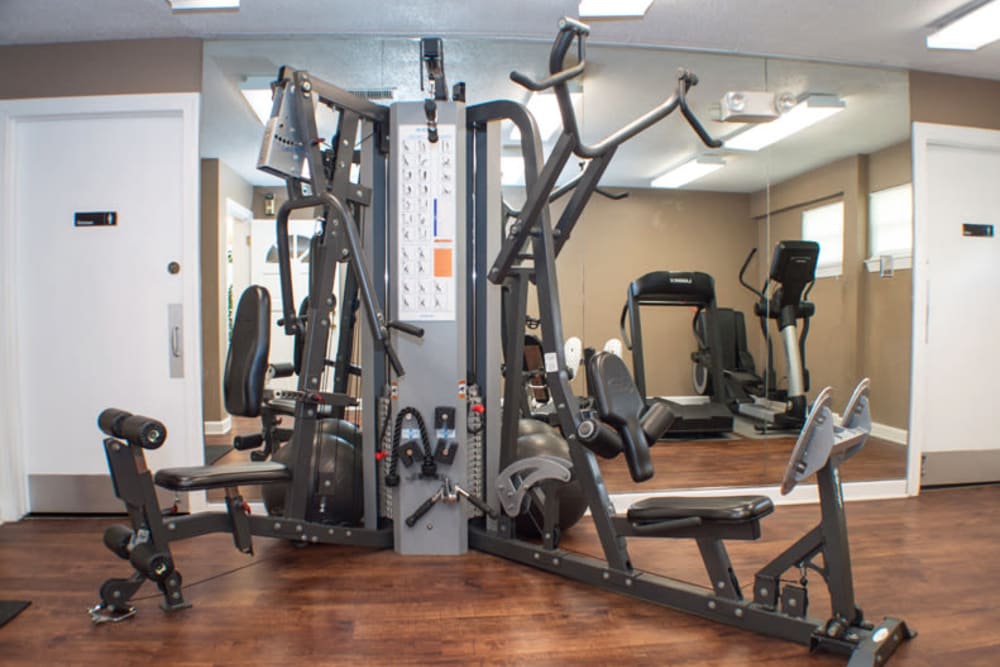 Fitness center at Laurel Pines Apartments in Richmond, Virginia