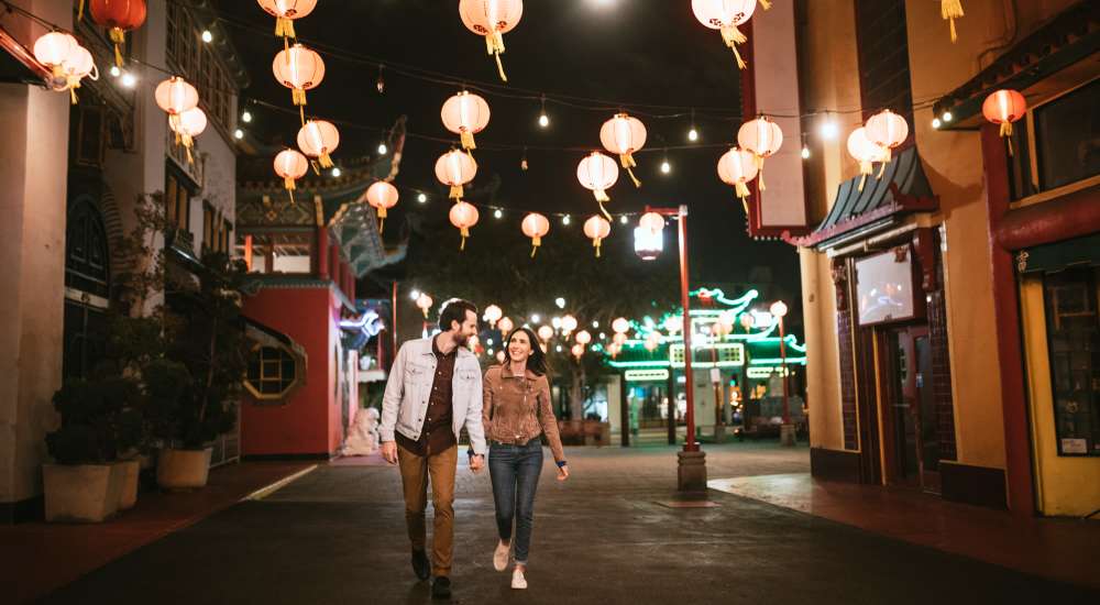 Residents enjoying nightlife in the town near Cornell Midtown in Dallas, Texas
