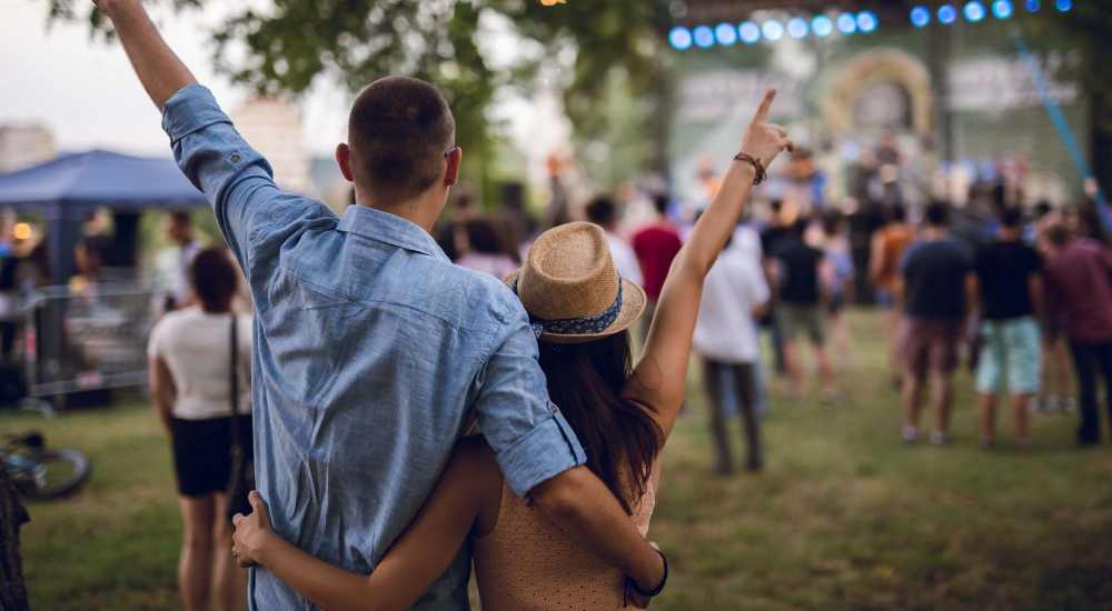 Residents at a concert near Tristan Townhomes in Garden City, Georgia