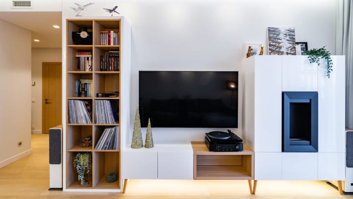 modern living room design with flat screen TV