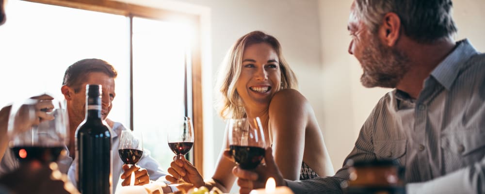 Friends enjoying some wine at a local winery near The Main in Evanston, Illinois