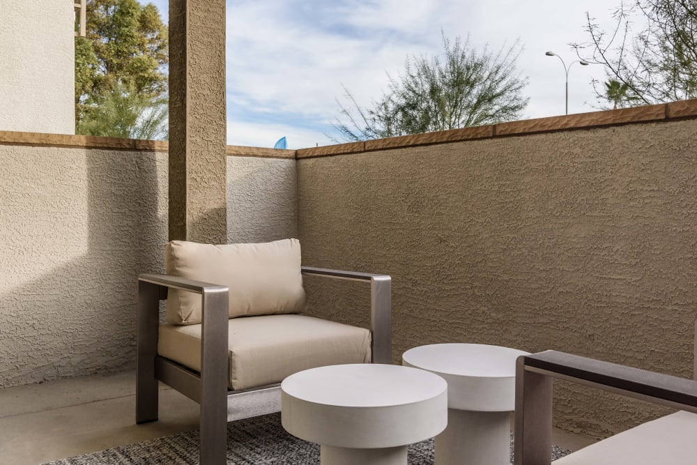 Modern decor in living area of model home at Morrison Chandler in Chandler, Arizona