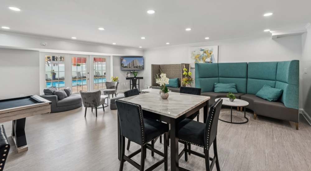 Well lit clubhouse at Georgia West in Silver Spring, Maryland