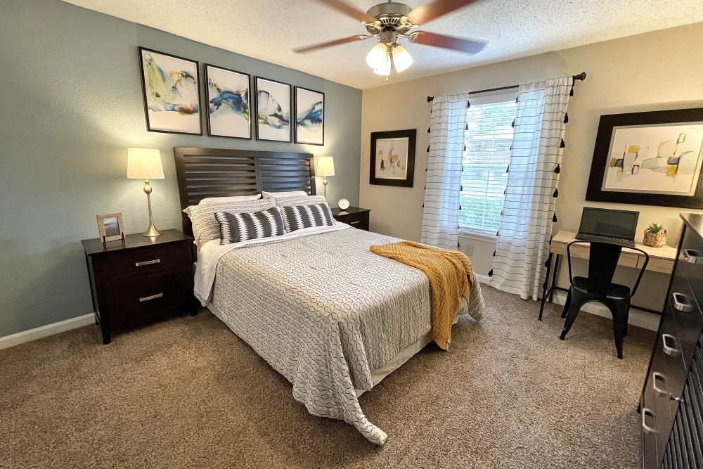 Spacious bedroom at The Abbey at Riverchase in Hoover, Alabama