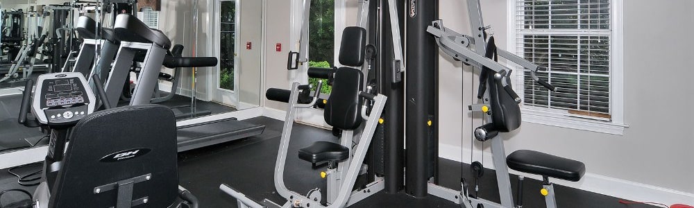Fitness center with lots of machines to use at Cherokee Summit Apartments in Acworth, Georgia