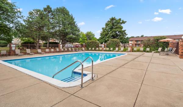 Pool at Evergreen Park Townhomes and Apartments in Lansing, Michigan