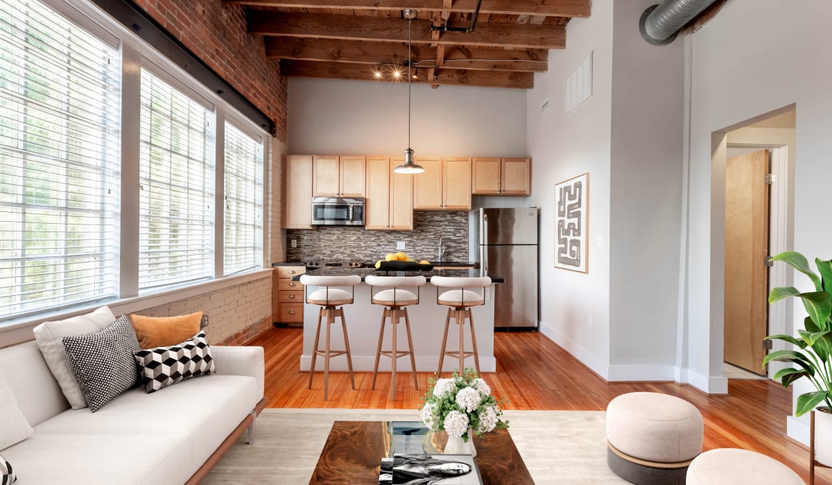 Apartment kitchen at Landmark at 1700 Apartments in Richmond, Virginia