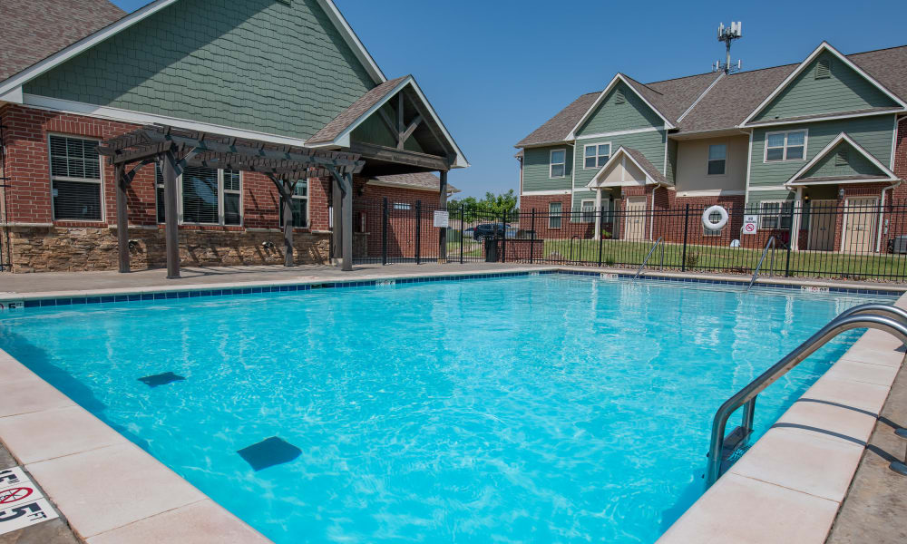 Outdoor saltwater swimming pool at Cross Timber in Oklahoma City, Oklahoma