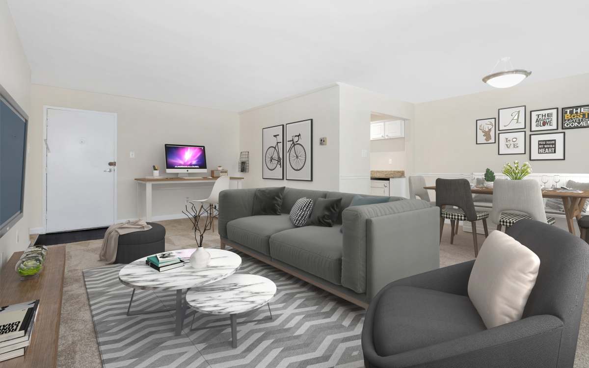Living room at Courts Of Madison in Silver Spring, Maryland