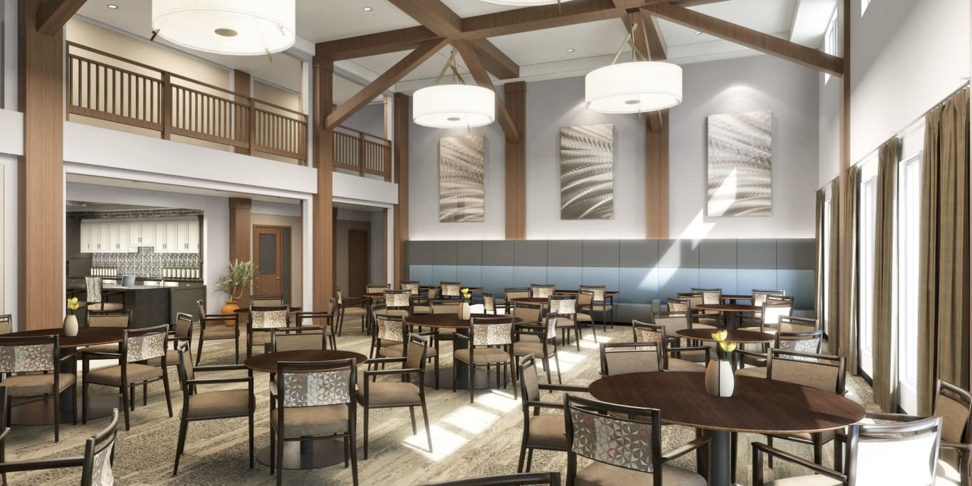 Dining Room at The Aspens at Bedford Falls in Raleigh, NC