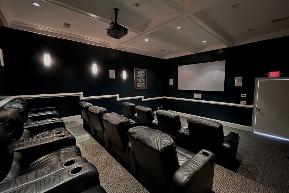 Resident movie theater room at The Abbey at Inverness in Birmingham, Alabama