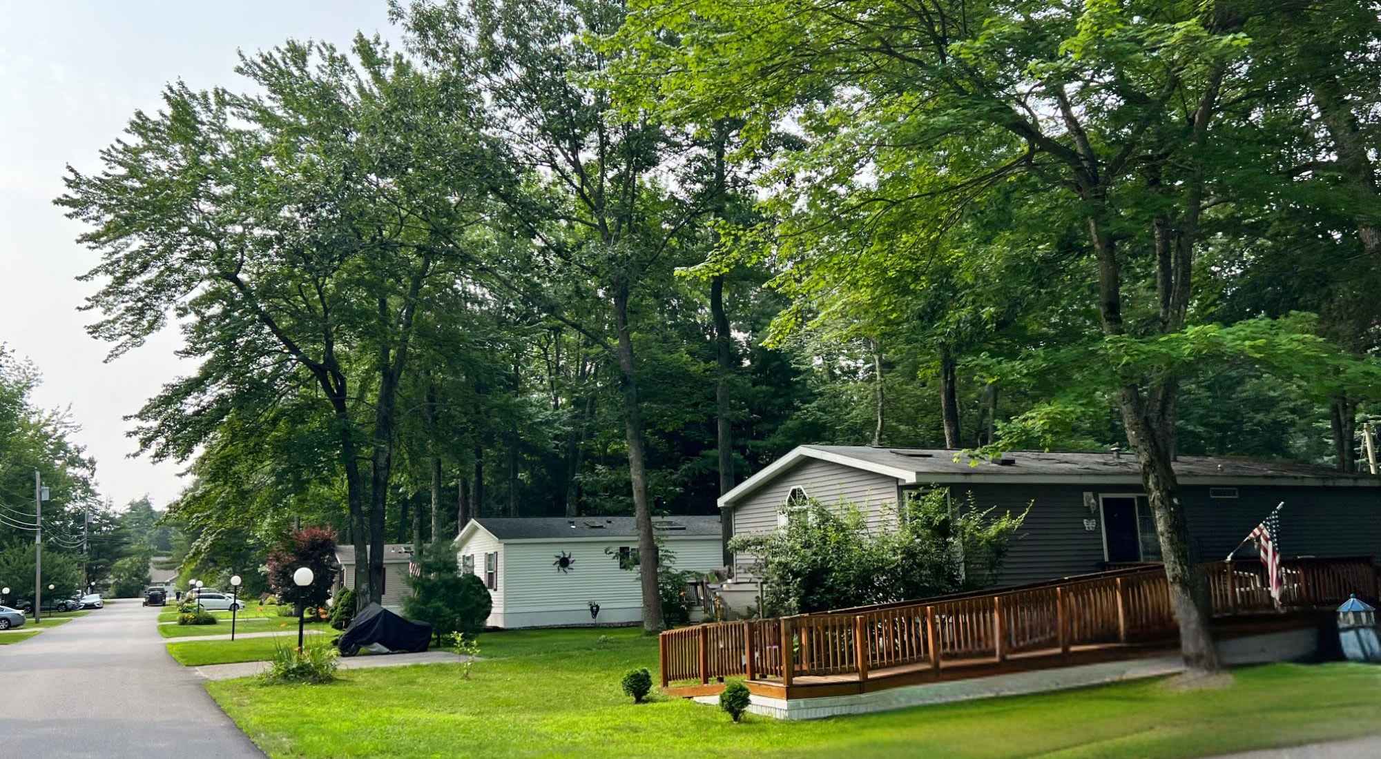 Mobile homes at Old Orchard Village and Atlantic Village in Old Orchard Beach, Maine 