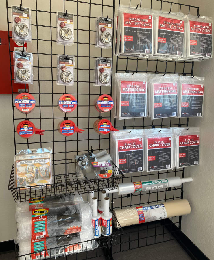 Packing supplies sold at StorQuest Express Self Service Storage in Sacramento, California