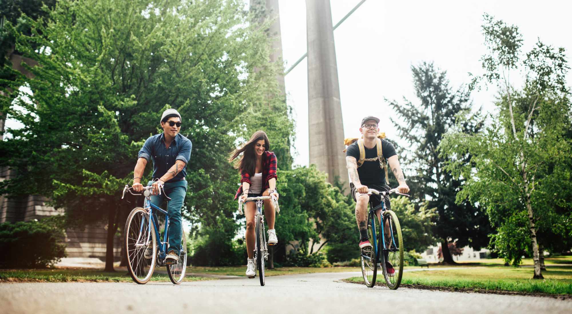 Map + Directions | A group of friends riding their bikes near the community of 140 Sacramento Townhomes in Portland, Oregon