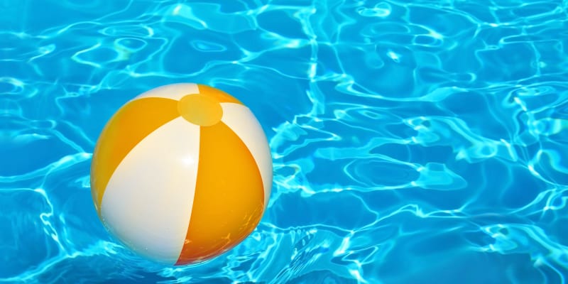 a ball floating in a pool at Joshua Heights in Twentynine Palms, California