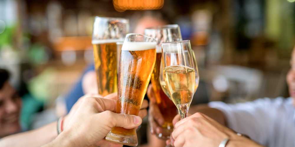 Friends out for drinks near Desert Meadows in Lancaster, California