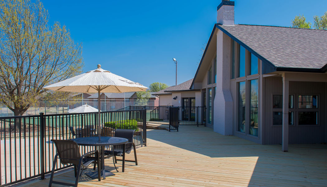 Outdoor deck at Waters Edge in Oklahoma City, Oklahoma