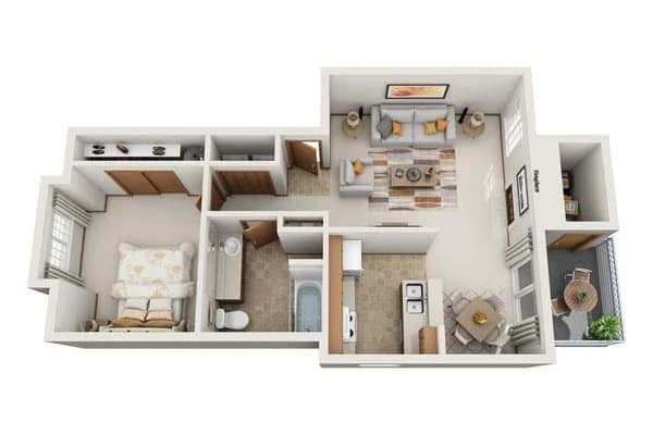 View 1 Bedroom Floor Plans at Arbor Square Apartments | Apartments in Olympia, Washington